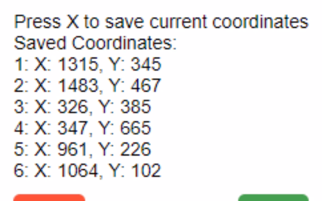 How do I record XY mouse coordinates?