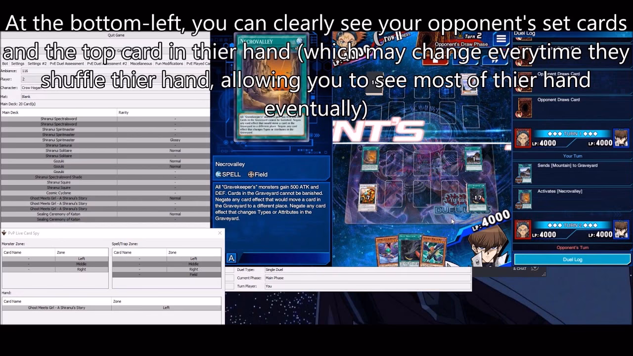 How many options does a Yu Gi Oh Duel Links trainer have?