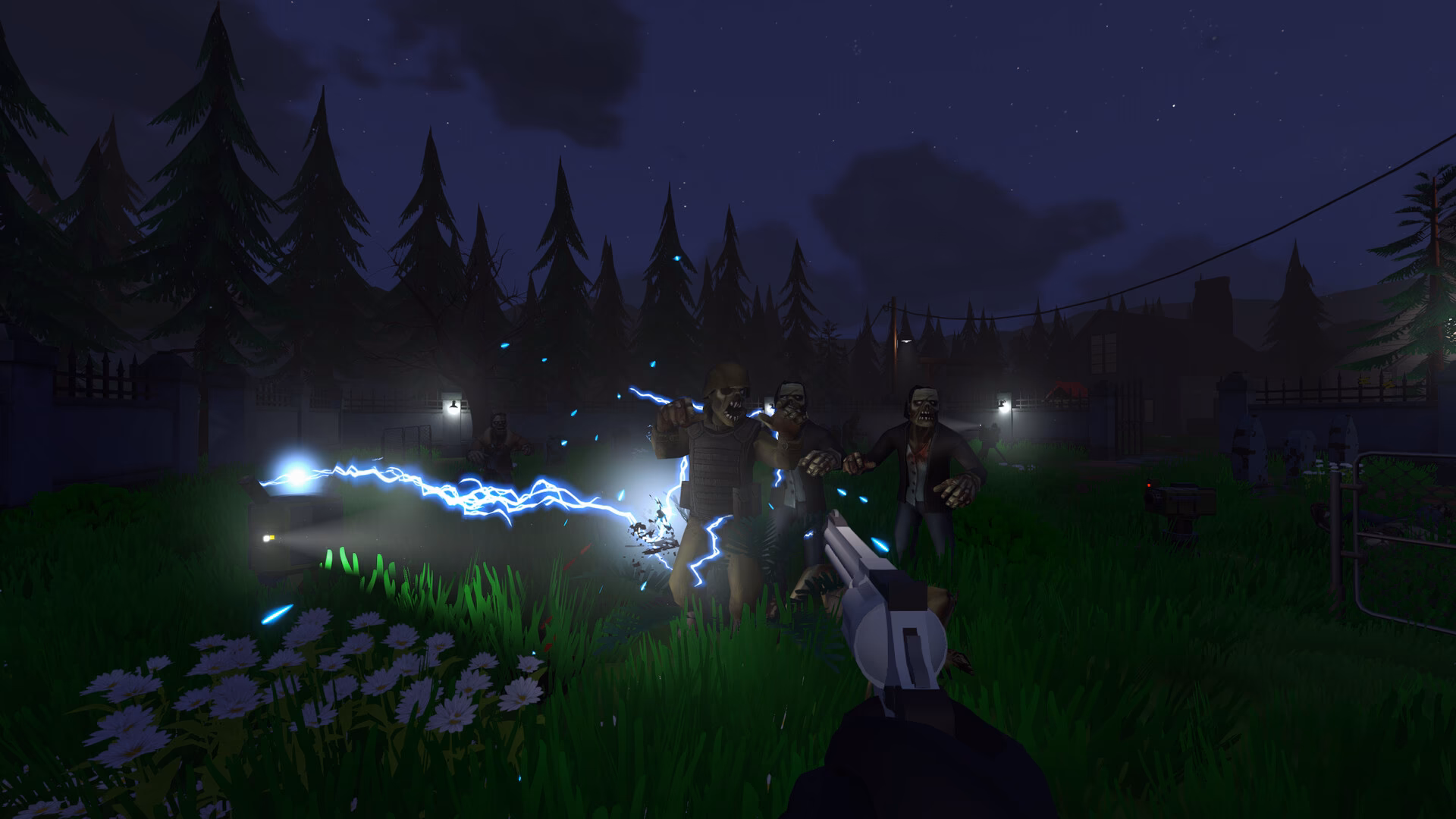 What happens when night falls in zombie graveyard simulator?